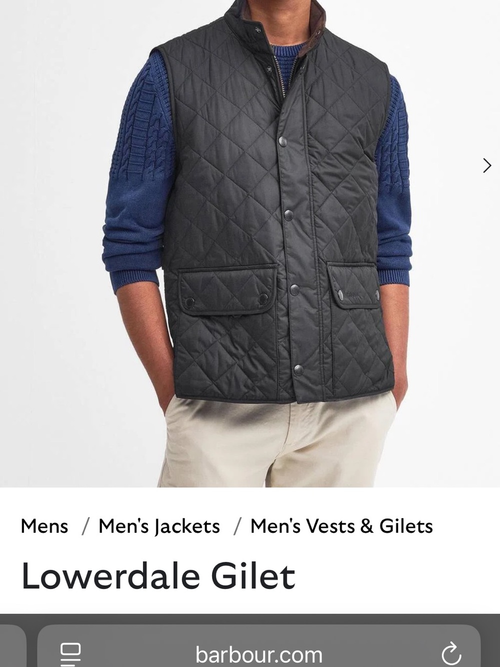 NWT Barbour Black Quilted Lowerdale Gilet Vest